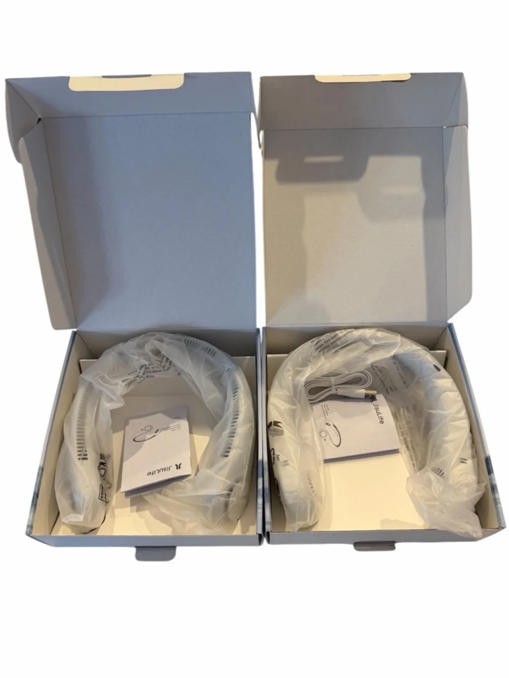 🔥 BUNDLE OF 2 JISULIFE Portable Neck Fans | 5 speeds | 18 H Battery New/Open Box